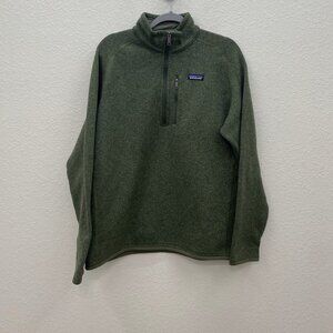 Patagonia Green Better Sweater 1/4 Quarter Zip Pullover Sweatshirt Mens sz Large